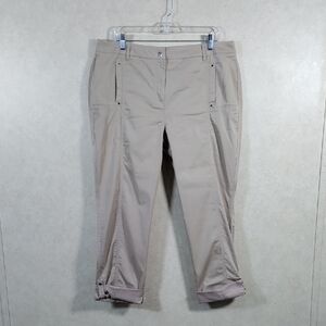 04100 Chico's tan lightweight cotton blend pants 2.5 14 NEW